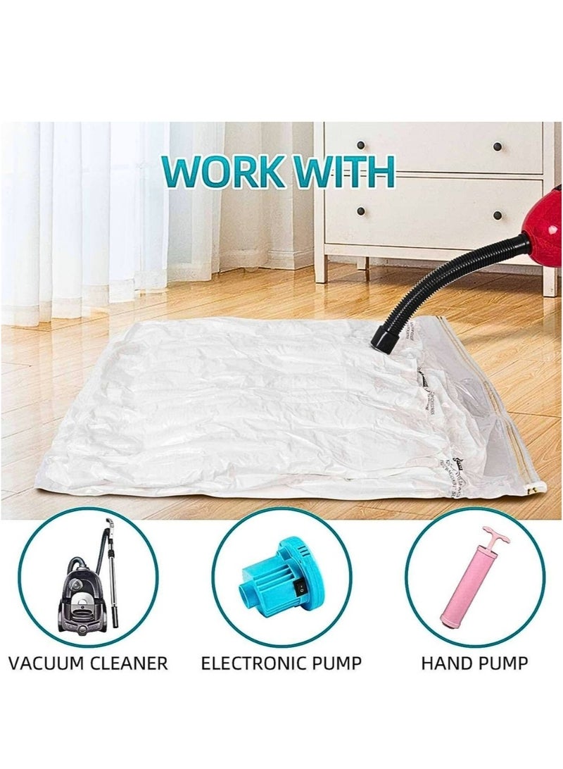 Casilda Space Saver Vacuum Storage Bags with Hand Pump, Vacuum bag Reusable for 80% more Space for Packing Clothes, Blankets, Pillows, Bedding and Travel 60x80 cm – Set of 6 (Large) - Image 3